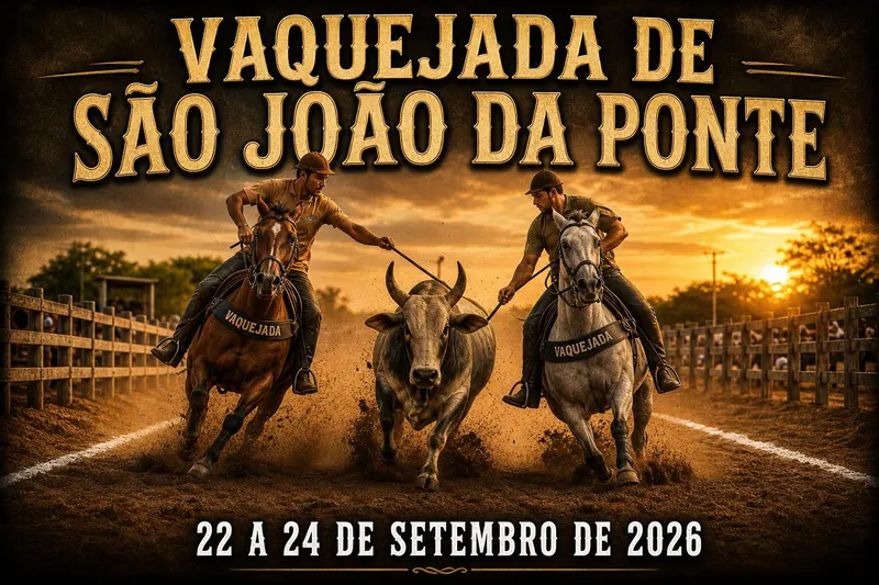 Cartaz da Vaquejada de São João da Ponte em São João da Ponte/MG